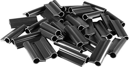 Sorton® Clips de Fixation en PVC pour clôture, Balcon | Clips de Fixation pour Brise-Vue, Jardin, extérieur (4,5 cm – 20 pièces, Noir)