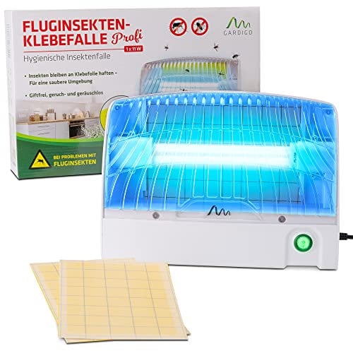 GARDIGO® Gelbfalle mit LED UV-licht für 70m² | Insektenfalle gegen Mücken Fliegen | Hygienische Mückenfalle mit Gelbtafeln | Fliegenfalle für Innenbereich Gastronomie Gewerbe | Mückenschutz