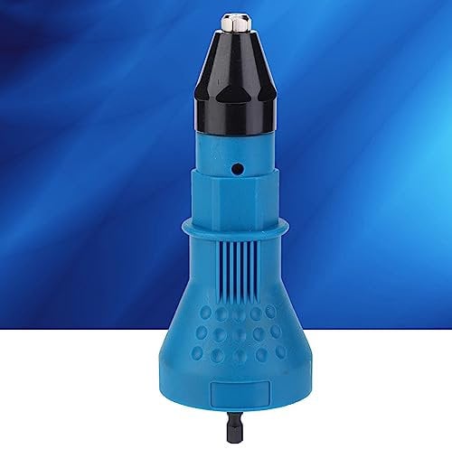 Pistola de Remaches Para Taladro Inalámbrico Remachadora Pistola de Tuercas de Remache Eléctrica Tuerca de Remache Eléctrica Adaptador de Pistola Adaptador Tuerca de Inserción de Remachado Kit(Azul)