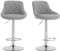 Millhouse Modern Bar Stools Set, Leatherette, Adjustable Swivel Gas Lift, Chrome Footrest & Base for Kitchen, Counter, Breakfast Bar DM931-SilverGrey