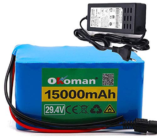 29.4v batterie au lithium 15Ah 7S5P 18650 batterie pour fauteuil roulant vélo électrique pack avec BMS + chargeur