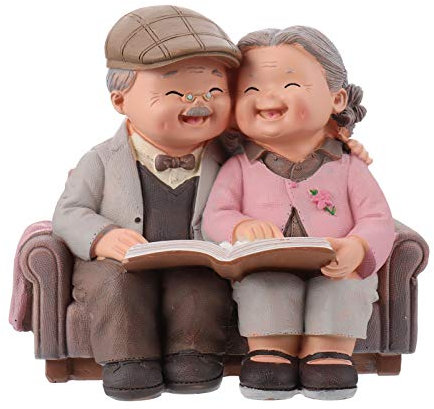 BESPORTBLE Miniatur Fee Garten Figuren Oma Opa Statue Kleine Feen Kuchen Älteres Paar Sammlerfiguren Großeltern Eltern Geschenke