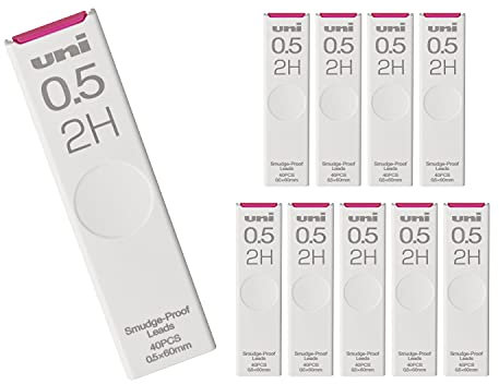 Mitsubishi Pencil Uni ULS05402H Lot de 10 mines pour porte-mines 0,5, 2H