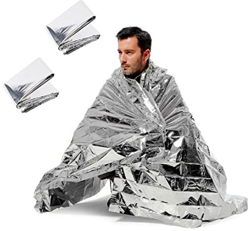 Rettungsdecke Set Erste Hilfe Decke 2 Stück Notfalldecke Survival Rettungsfolie Wasserdicht Hitzeabweisend Schlafsack Ultraleicht Sicherheitsdecke Funktion Picknickdecke Schutzdecke Outdoor Camping