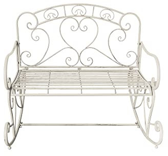 ASPECT Salvora Outdoor Metal Rocking Chair/Garden Bench (Antique White)