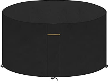 VANSHEIM Housse de Protection Table de Jardin Housse de Salon de Jardin Exterieur Housse de Table de Jardin Imperméable Bâche de Protection pour Table et Chaises Extérieur Housses Ø130x71cm