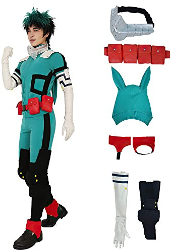 my hero academia Cosplay Kostüm Set Midoriya Izuku Cosplay Outfits Set Cartoon Jumpsuit Bodysuits für Halloween für Kinder und Erwachsene