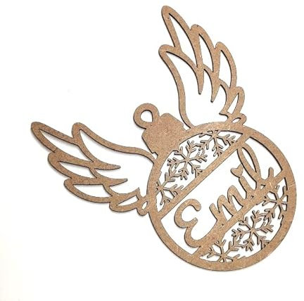 Weihnachtskugeln aus Holz, personalisierbar mit Namen, Weihnachtsschmuck, Christbaumschmuck (Modell 11)