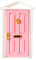 misppro Pink Outward Open Wooden Fairy Front Door W/Hardware Dolls House Miniature