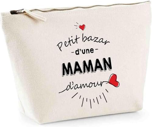 Trousse Maman | Idée Cadeau Fête des Mères Anniversaire Noël Pochette Toilette Maquillage Idée Sac Cadeau (Petit Bazar Maman)