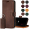SURAZO Personalisierte Handyhülle für Apple iPhone 13 Pro Max Hülle Leder – Klappbare Echtleder Schutzhülle [Magnet, Kartenfach, RFID Schutz, Standfunktion] Klapphülle Wallet Case Cover Lederhülle