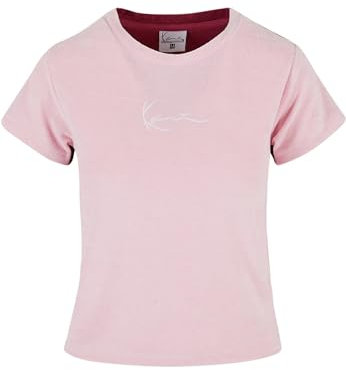 Karl Kani Damen KW234-016-2 KK Small Signature Block Short Toweling Tee Berry/Light Rose, M