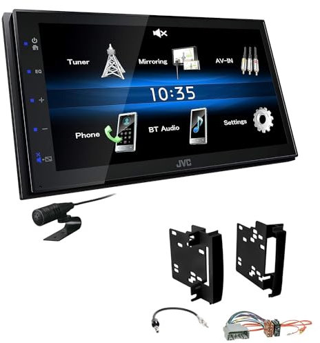 JVC KW-M25BT 2-DIN Autoradio Touchscreen Bluetooth kompatibel mit Android USB Mirroring passend für Dodge Nitro 2007-2010 schwarz