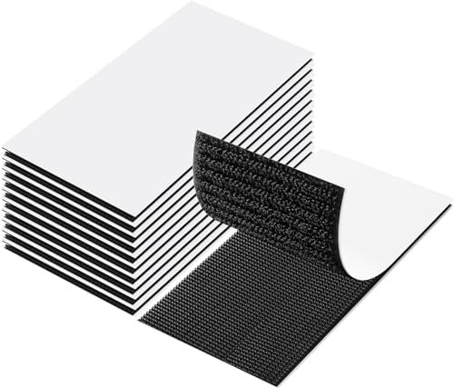 10 Stück Klettband Selbstklebend Extra Stark, 50mm x 100mm Klettverschluss Selbstklebend, Doppelseitig Selbstklebendes Klettband Schwarz, Klettband Beidseitig Für Wände Boden Gläser