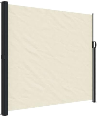 vidaXL Toldo Lateral Retráctil, Pantalla de Privacidad, Toldo Resistente al Agua Rayos UV, Toldo Lateral para Jardín Patio Balcón, Crema