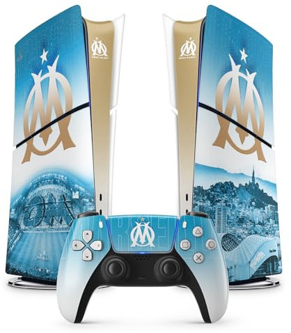 Sticker PS 5 Foot, Autocollant pour PS 5 Foot, Console et Manette, Edition Slim Digitale, Skin Marseille PS 5 (1 Manette)