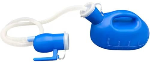 Hanabitx 2000 ml Kunststoff-Töpfchen-Urinflasche mit 160 cm Schlauch, tragbare Urinflasche, Toilettenzubehör