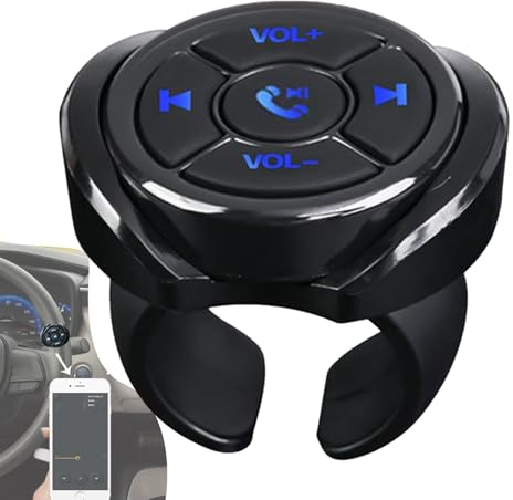 Generic Botón Remoto para Volante de Coche, Mando a Distancia para teléfono, Bluetooth 5.0, Control Remoto de música Multimedia