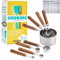 Measuring Cups and Spoons Set with Wooden Handle, 8 Pieces Stainless Steel Measuring Spoon and Cup with US Measurements for Baking and Cooking Sliver