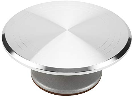 Tortenplatte Drehbar Edelstahl Tortenplatte Drehbar Silikonmatte Rund 12-Zoll-Kuchendrehtellerständer, Tornller Drehbar 30 Cm, Base Para Tartas