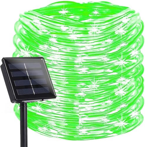DINOWIN Solar Lichterkette Aussen 5M 50LED Wasserfest Weihnachten Außenlichterkette 8 Modi Lichterschlauch für Garten, Balkon, Terrassen, Weihnachten, Hochzeiten, Bäume (Grün)