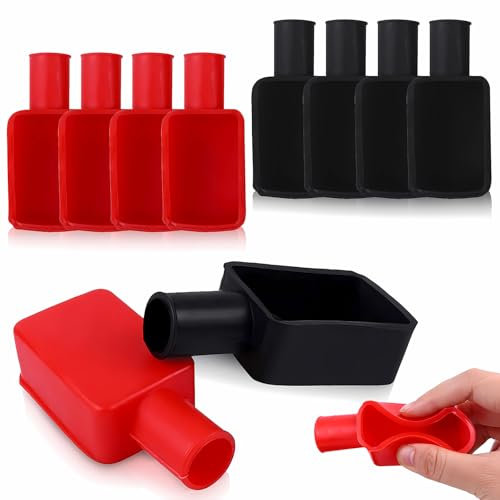 10 Pcs Battery Terminal Covers, Battery Terminal Insulator Caps Soft Rubber Car Battery Cover Flexible Positive Negative Insulating Stud Covers