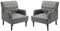Sepnine Kunstleder Lounge Sessel,Bequemer Eleganter Couchsessel,Klassischer Einzelsessel mit Nieten und Holzbeinen für Wohnzimmer Schlafzimmer,150 kg belastbar,2er Set