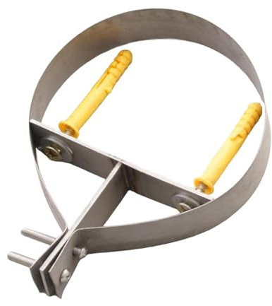 Sharplace 5 Chimney Pipe Bracket Wall Strap Pipe Clamp Metal Adjustable Diameter 125 mm Wall Support Flue Liner Clamp Ring Pipe Hanger, Silver