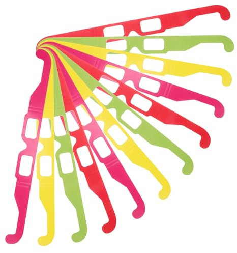 PHENOFICE 20pcs 3d Rave Party Glasses Folding Diffraction Rainbow Prism Glasses for Club Concert Light Shows Red Yellow Green Magenta Colors