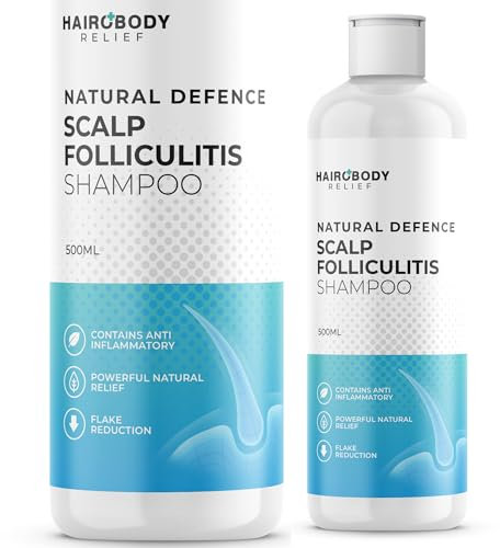 Hairo Relief Follikulitis Shampoo mit Brennnessel-Extrakt & Biotin, Antimykotisches Shampoo, Follikulitis-Behandlung, Schuppenbehandlung, 500 ml