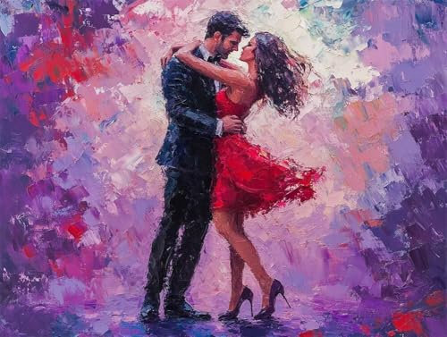 DIY 5D Diamant Malerei Set Bohren Voll Zwei Leute Tanzen Tango Bild Diamond Painting Crystal Strass Diamant Gemälde Arts Craft Perfekt Für Entspannung Und Wand Decor Platz Drill 85x115cm AC2513