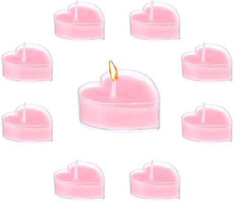 Velas de Té Románticas en Forma de Corazón,Velas en Forma de Corazon,Romántico de Velas,Candelita San Valentin,Vela Romántica en Forma de Corazón,Usado para Bodas,Compromisos,Cumpleaños,Fiesta,Rosa