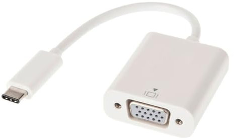 USB C to VGA Adapter for Monitor, Thunderbolt 3/4 to VGA Adapter, Type C 3.1 Male to VGA Female Cable Converter Adapter Compatible with i-Phone, Sam-sung, Desktop, Laptop, PC, Monitor (White)