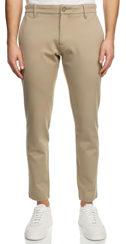 Indicode Herren Rodekro Performance Pants | Chinohose Herrenhose Super Stretch Stoffhose Bequeme Business Hose für Männer Greige, 30/30