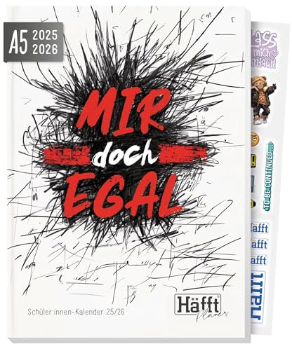 Häfft® Planer 2025/2026 A5 - Softcover Schülerkalender, Schülerplaner, Hausaufgabenheft, Schulplaner Mir doch egal - nachhaltig & klimafreundlich