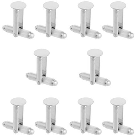 Riiichflowshop Piercing 10 Stück Manschettenknöpfe für Herren silberfarbene Rückseiten Rohlinge 08 cm Legierung