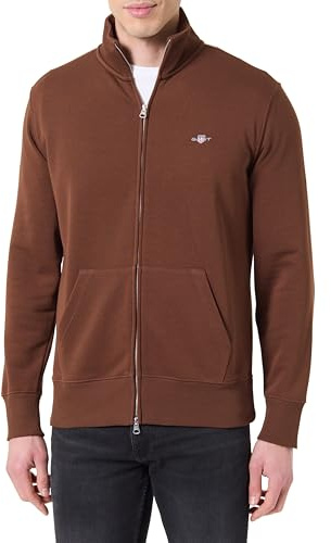 GANT Herren REG Shield Full Zip Sweat Sweatshirt, Mahogany Brown, L