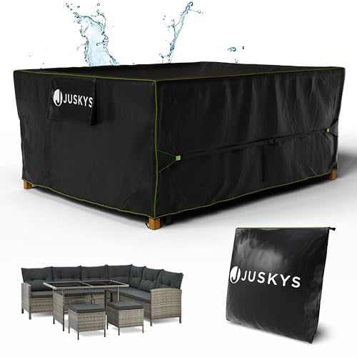 Juskys Gartenmöbel Abdeckplane CoverSafe Pro 242x162x100 cm - winterfest & wasserdicht - Schutzhülle für Gartentisch, UV-Schutz, Abdeckhaube Gartentisch