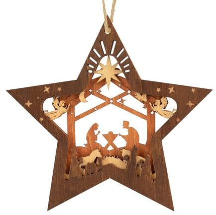 Pequeña estrella de la casa de Navidad, decoración de árbol de Navidad, decoración de escena de Navidad, adorno de Navidad