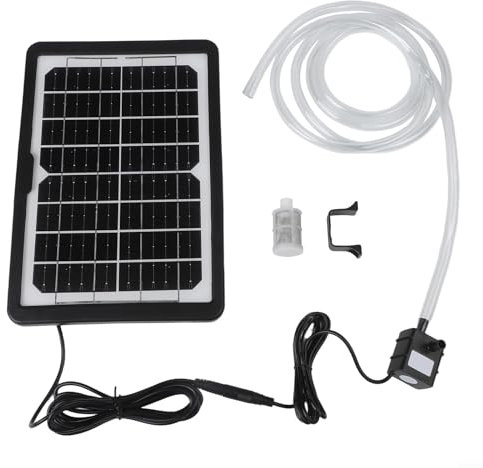 Solar Panel Wasserbrunnen Pumpe 6W 9V mit Halterung Tauchzirkulationssystem 240L/H für Fischteich Aquarium Garten Steingarten Dekoration