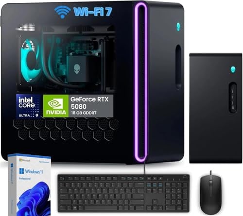 Alienware Aurora R16 Gaming Desktop - NVIDIA GeForce RTX 5080 (16GB GDDR7) PC • Intel 24-Core Ultra 9 285K • Wi-Fi 7 • Windows 11 Pro • ACT1250 • Next-Level Gaming Support • 32GB DDR5 RAM + 1TB SSD