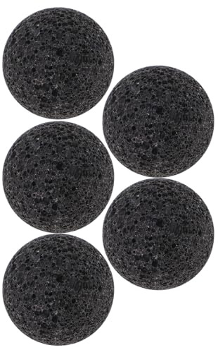 Toyvian Saunasteine 5 Stück, 4cm, Schwarzes Vulkangestein, Hitzebeständig
