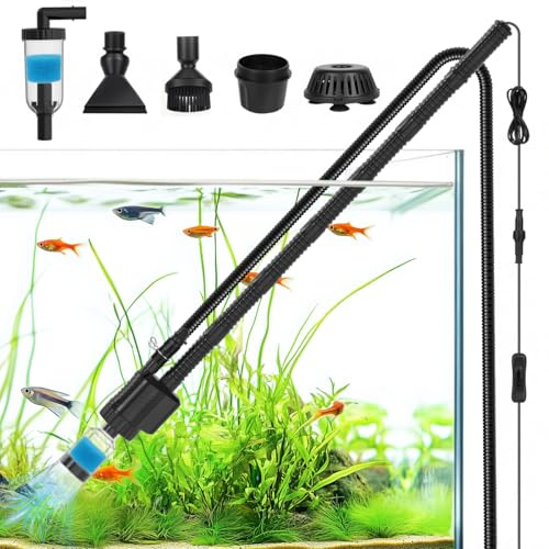 Fishnanny 30W Electric Gravel Cleaner Fish Tank, 8-in-1 Fish Tank Gravel Cleaner Vacuum, Adjustable 1800 L/H Aquarium Gravel Cleaner Pump Kit for Change Water/Wash Sand/Water Filter/Water Circulation