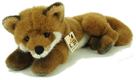 Teddys Rothenburg Kösen, Fuchs, 30 cm, liegend, rotbraun/Weiss, Stofffuchs, Plüschfuchs