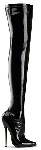 Pleaser Damen Dagger-3000/B Overknees
