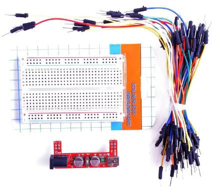 Hobby Components Ltd Breadboard Kit - Power Supply Module, 400 Point Bread Board, 65 Jumper Wires