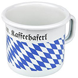Münder Email Becher, 8cm zylindrisch,Kaffeehaferl