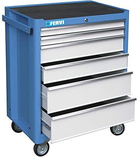 Fervi C900/B Carrello Porta Utensili, Grigio/Ciano