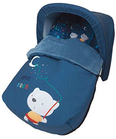 Babyline 3000604R Universal-Fußsack aus Fleece, inkl. Verdeck