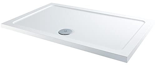 Milano Lithic White Low Profile Rectangular Shower Tray - 1500mm x 900mm